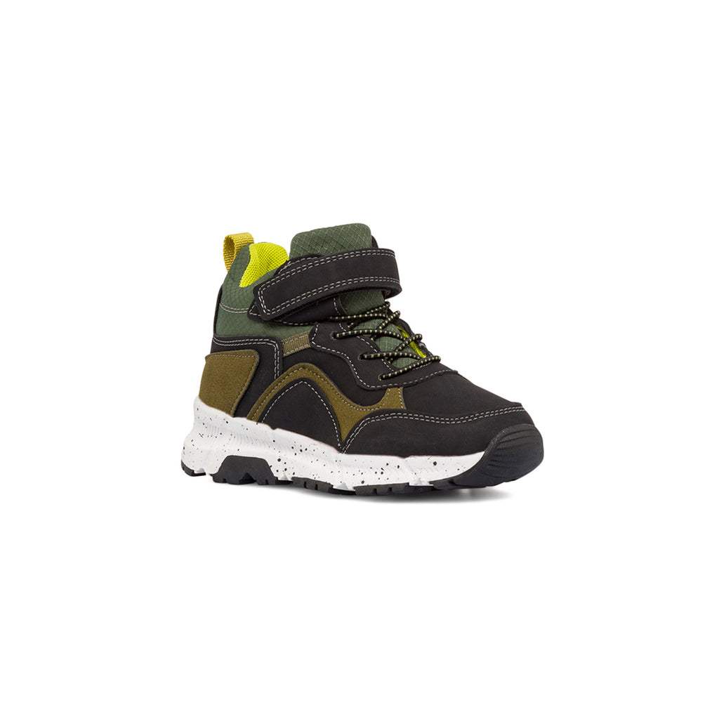 Sneakers da bambino neri e verde militare Birilli&Monelli