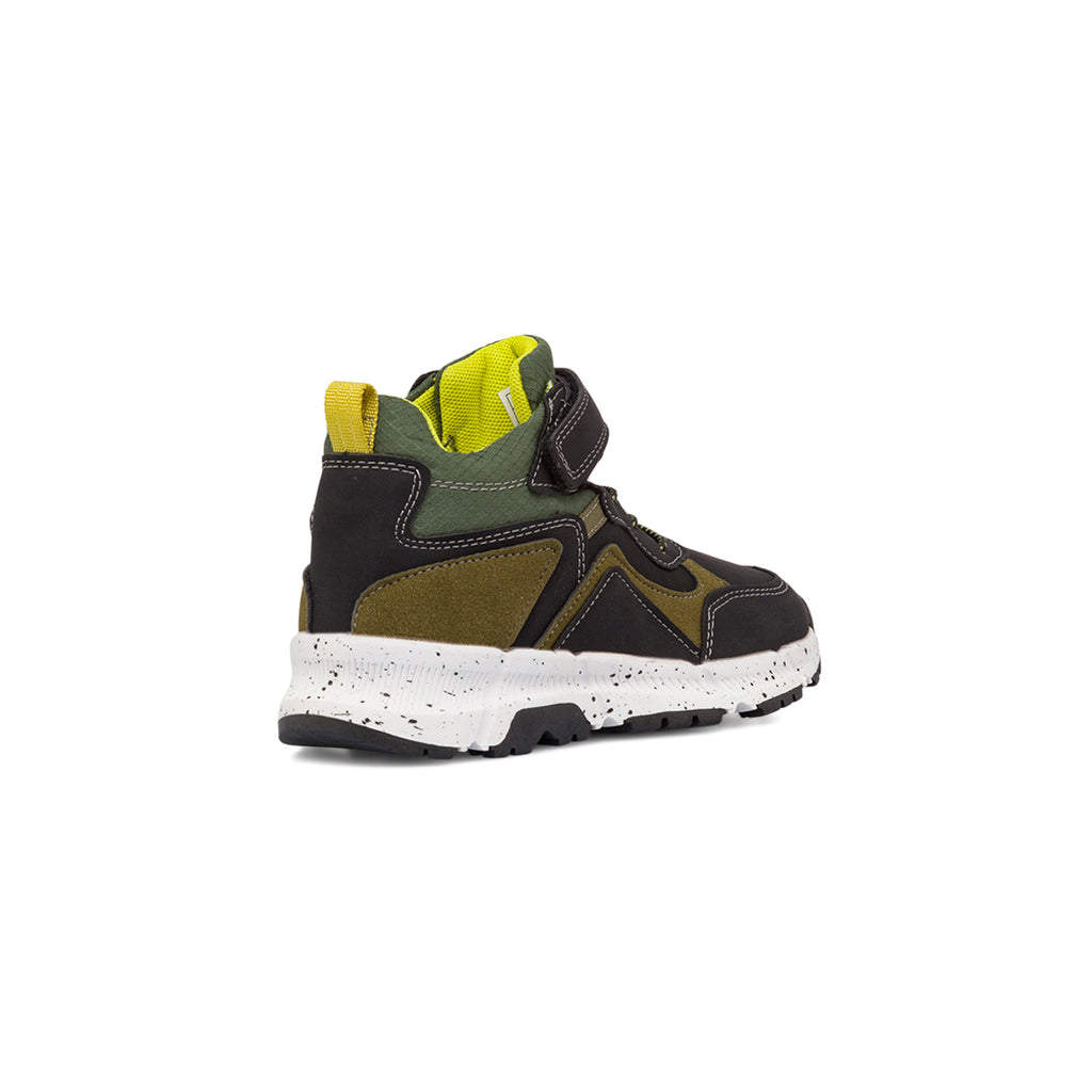 Sneakers da bambino neri e verde militare Birilli&Monelli