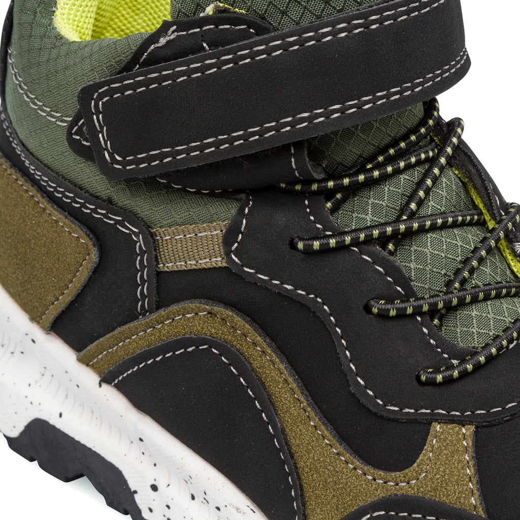 Sneakers da bambino neri e verde militare Birilli&Monelli
