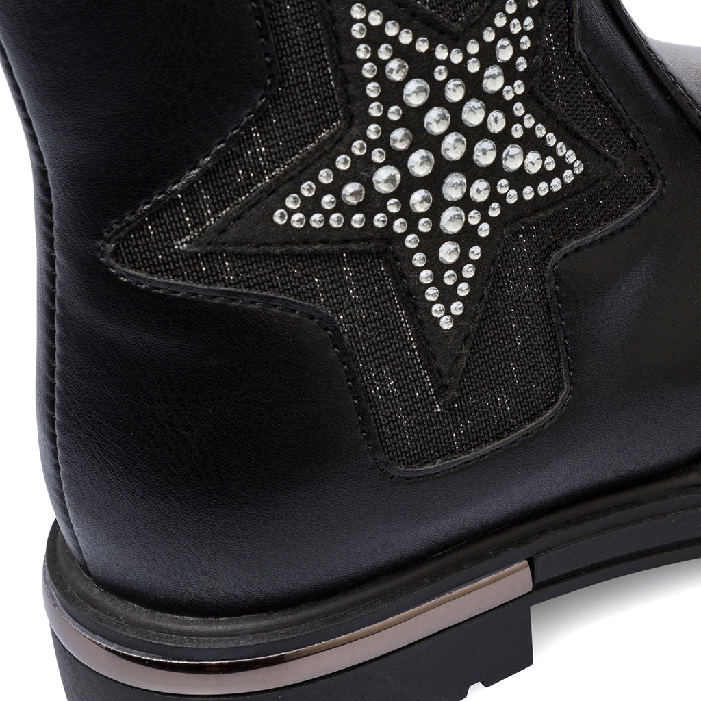 Stivali da ragazza neri con glitter Le scarpe di Alice