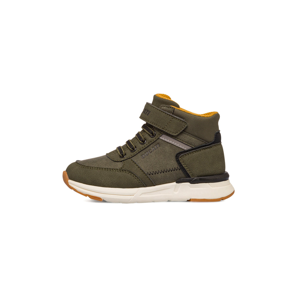 Sneakers khaki da ragazzo con logo Ducati