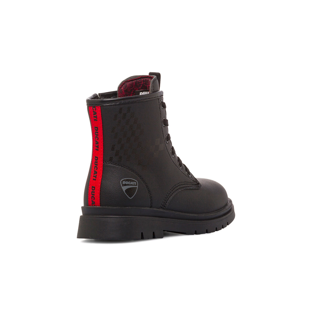 Stivaletti neri da Ragazzo Ducati con dettaglio rosso sul retro