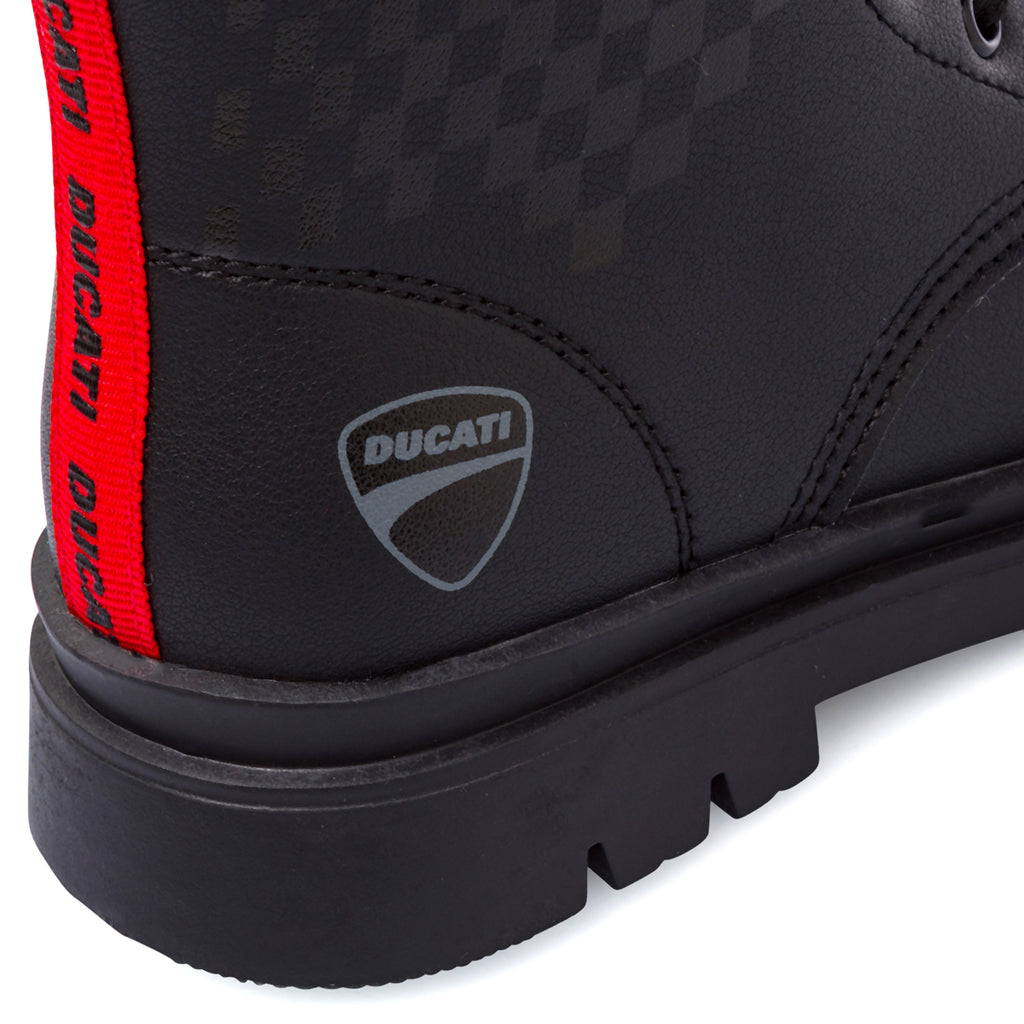 Stivaletti neri da Ragazzo Ducati con dettaglio rosso sul retro