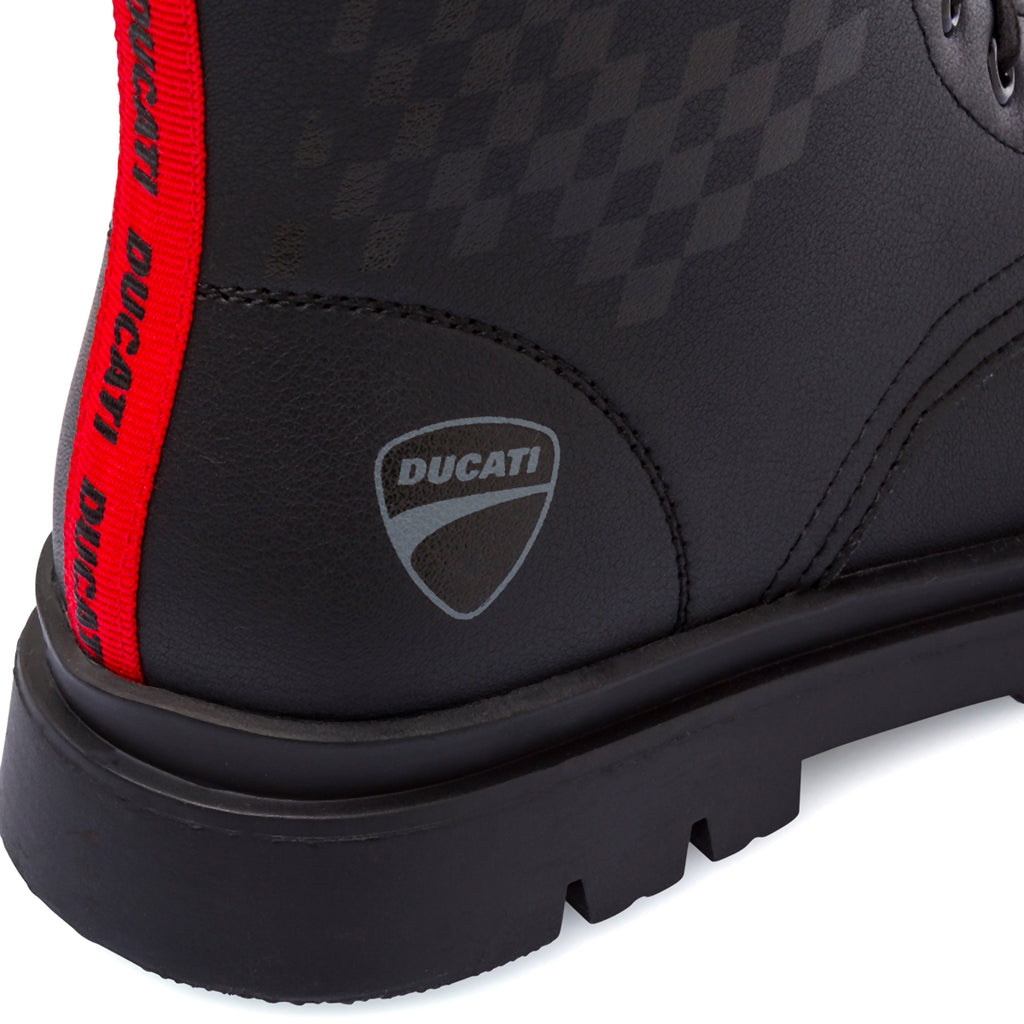 Anfibi neri da Ragazzo con zip e logo Ducati