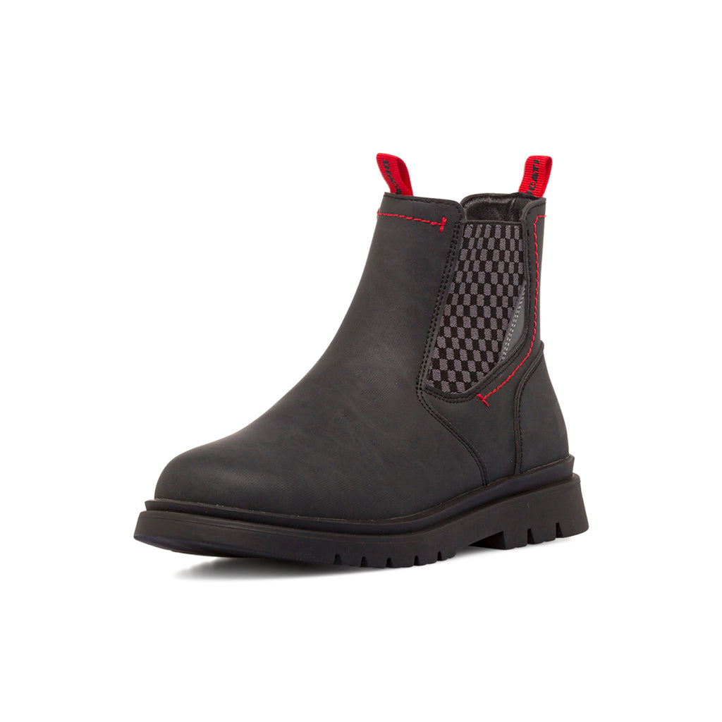 Stivaletti Chelsea neri da Ragazzo Ducati Corse con inserto a quadri