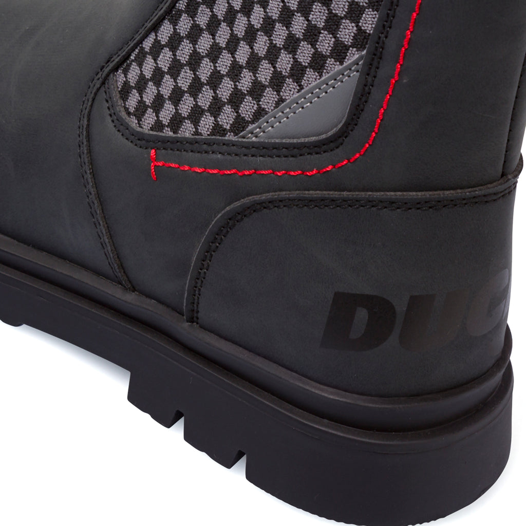 Stivaletti Chelsea neri da Ragazzo Ducati Corse con inserto a quadri