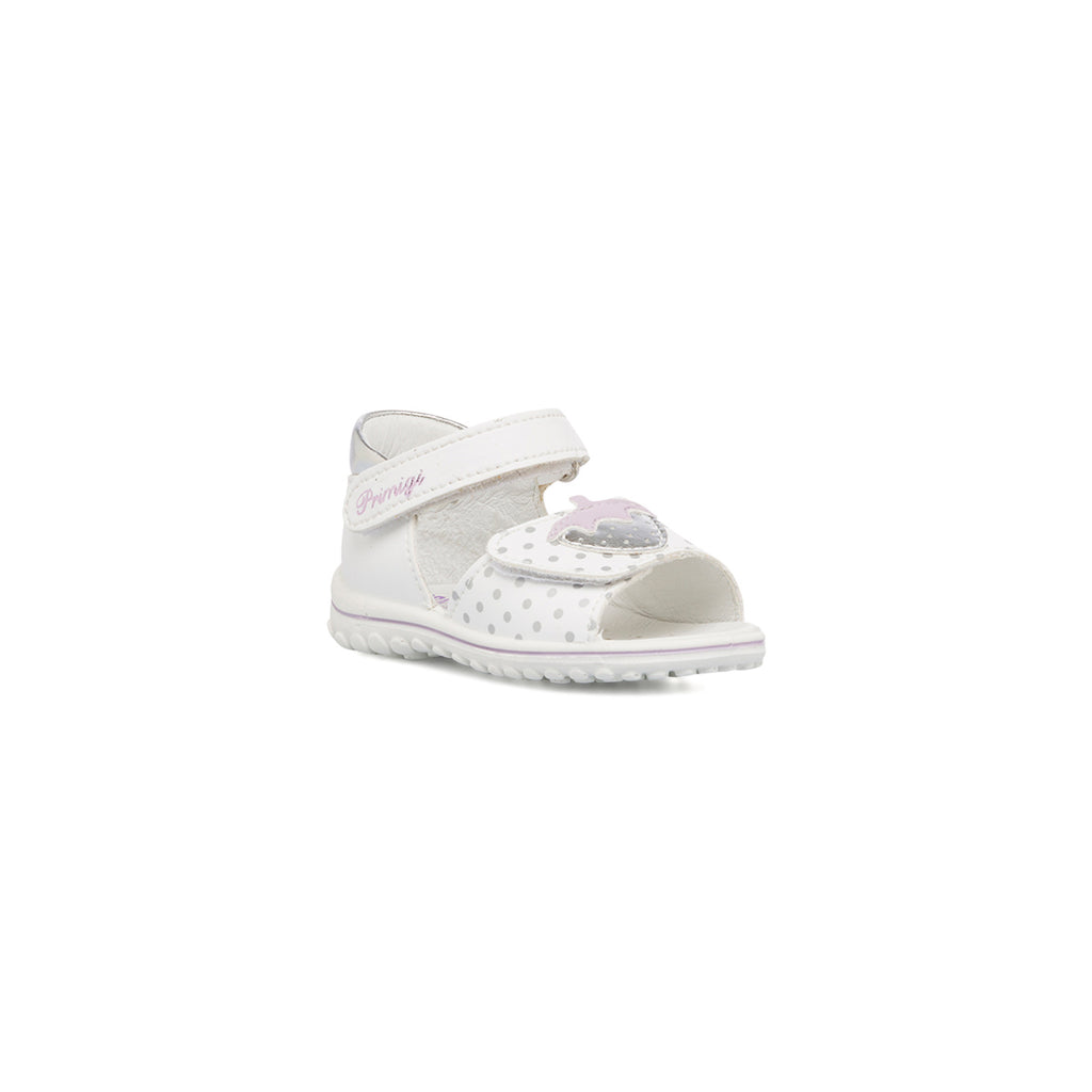 Sandali bambina primi passi bianchi e argento Primigi Baby Sweet