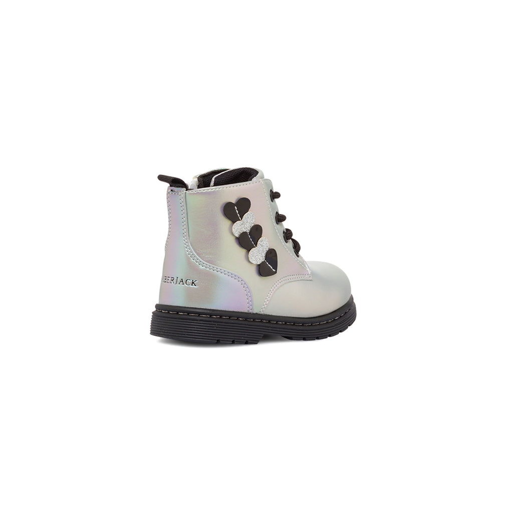 Anfibi primi passi bambina argento effetto iridescente con dettaglio glitter Lumberjack
