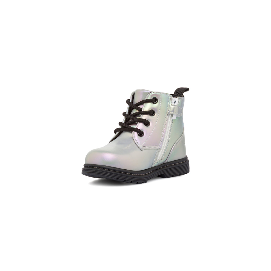 Anfibi primi passi bambina argento effetto iridescente con dettaglio glitter Lumberjack