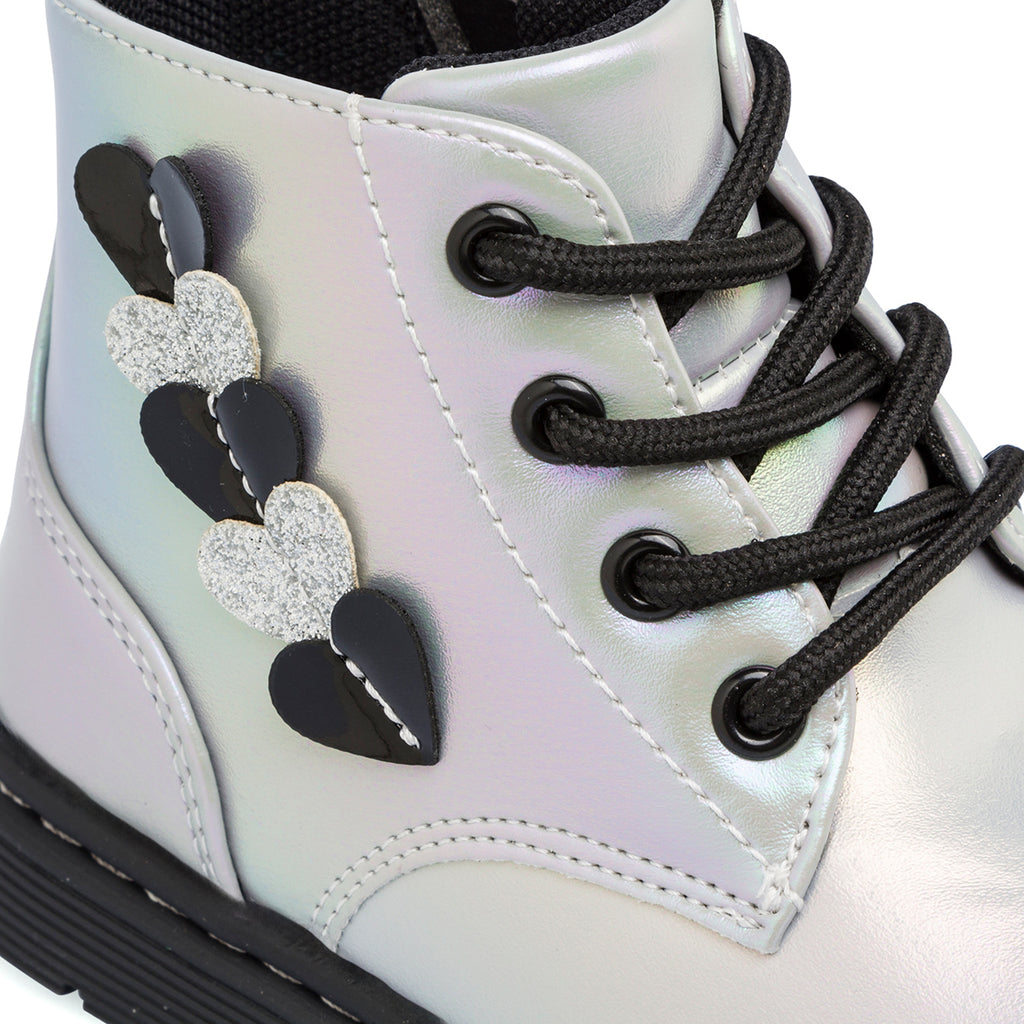 Anfibi primi passi bambina argento effetto iridescente con dettaglio glitter Lumberjack