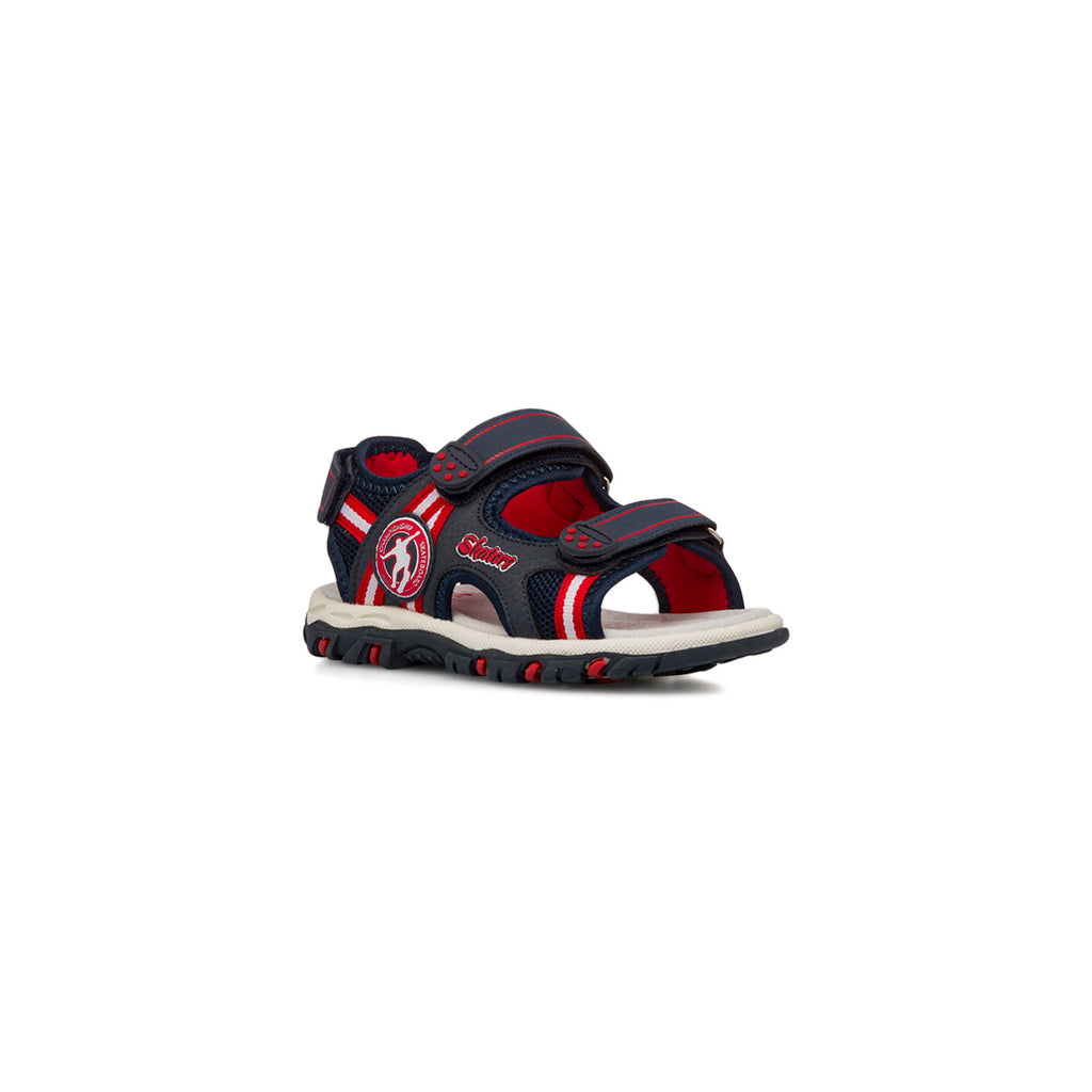 Sandali blu da Bambino con chiusura a strappi e dettagli rossi Space Boy