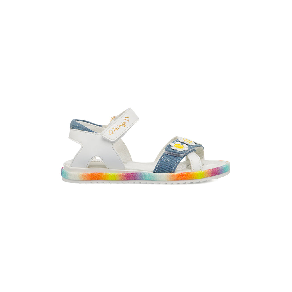 Sandali bianchi con dettagli frontali effetto jeans Primigi Happy Starlet