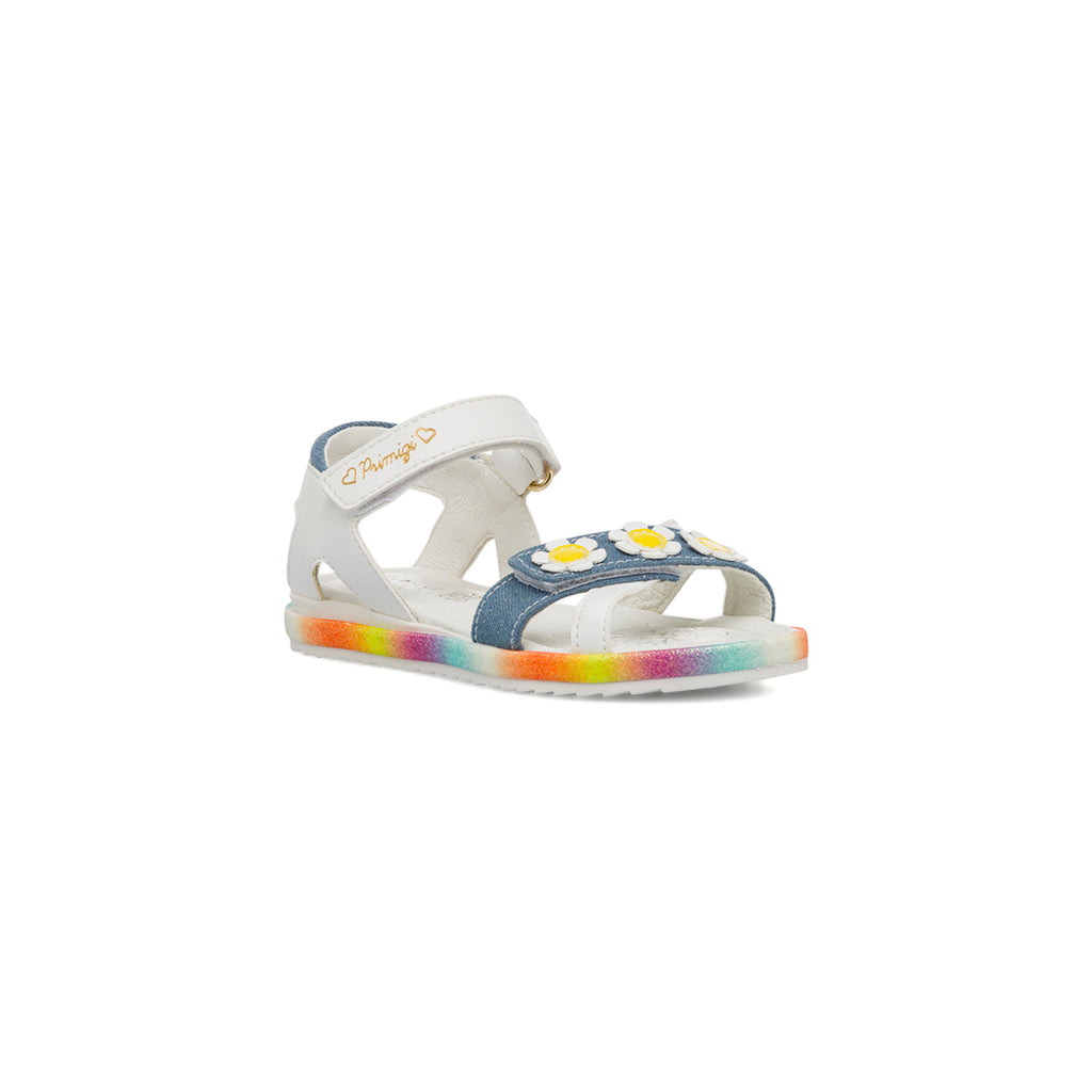 Sandali bianchi con dettagli frontali effetto jeans Primigi Happy Starlet
