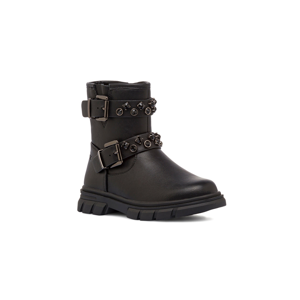 Stivaletti neri da bambina con strass e fibbie Lumberjack