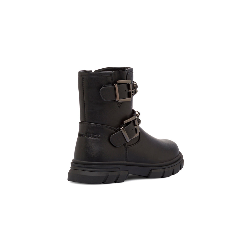 Stivaletti neri da bambina con strass e fibbie Lumberjack