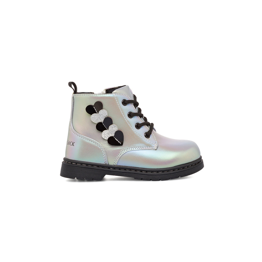 Anfibi bambina argento effetto iridescente con dettaglio glitter Lumberjack