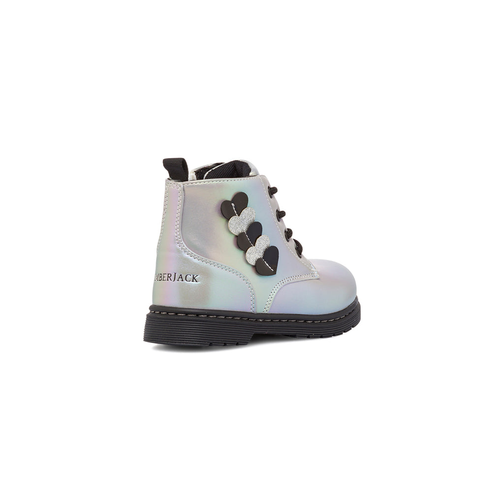 Anfibi bambina argento effetto iridescente con dettaglio glitter Lumberjack