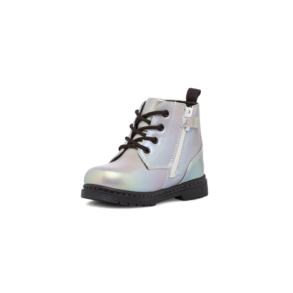 Anfibi bambina argento effetto iridescente con dettaglio glitter Lumberjack