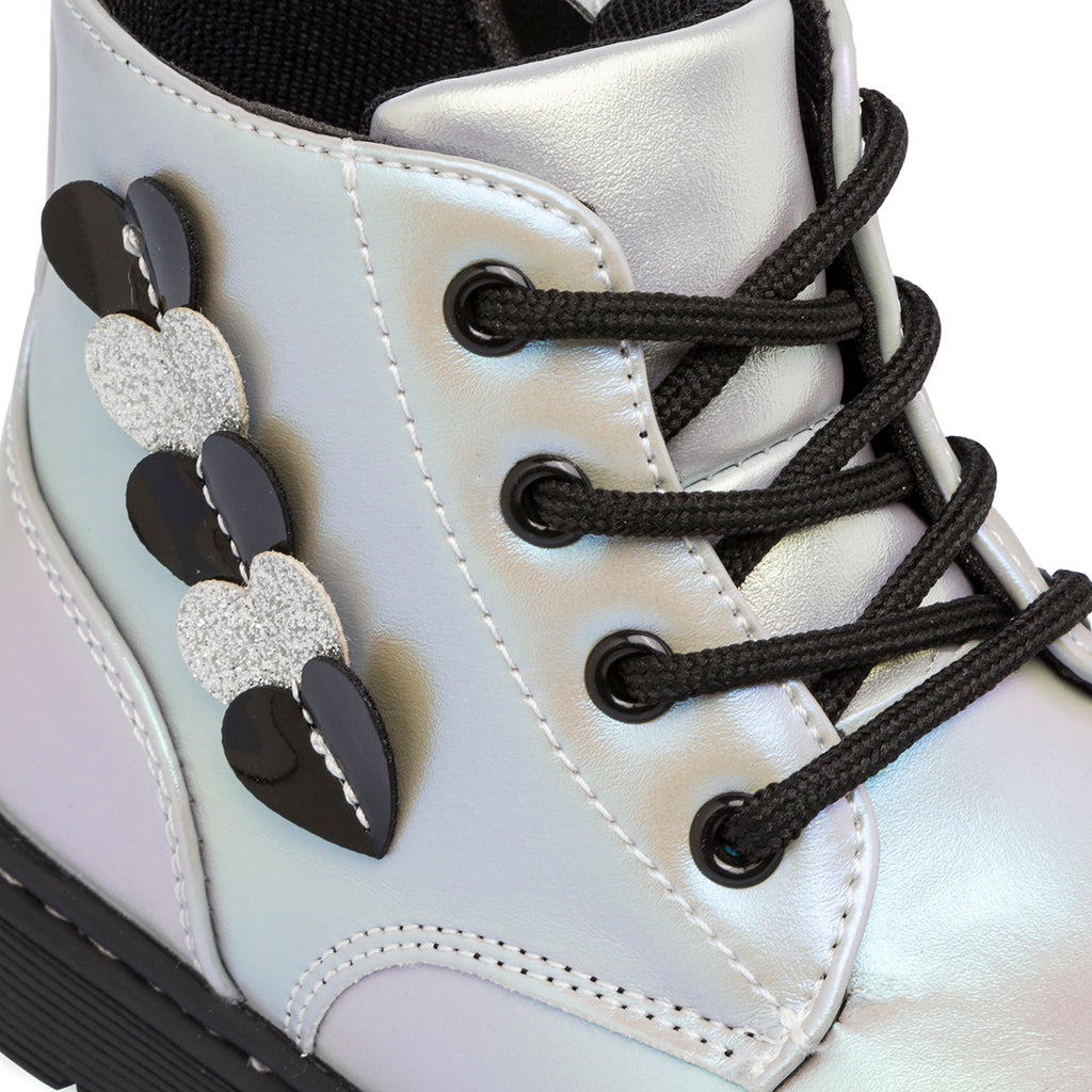 Anfibi bambina argento effetto iridescente con dettaglio glitter Lumberjack