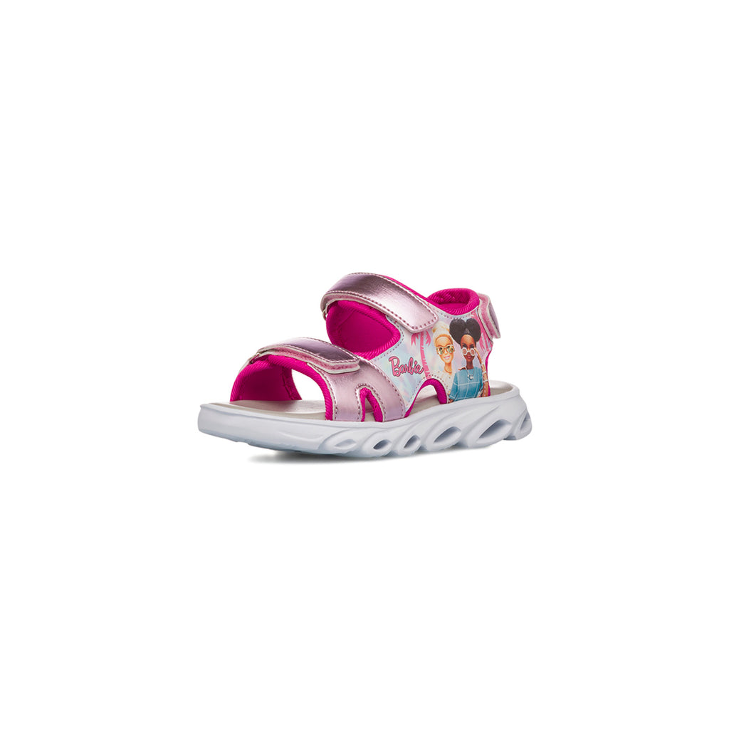 Sandali rosa da Bambina con dettagli metallizzati e stampa Barbie