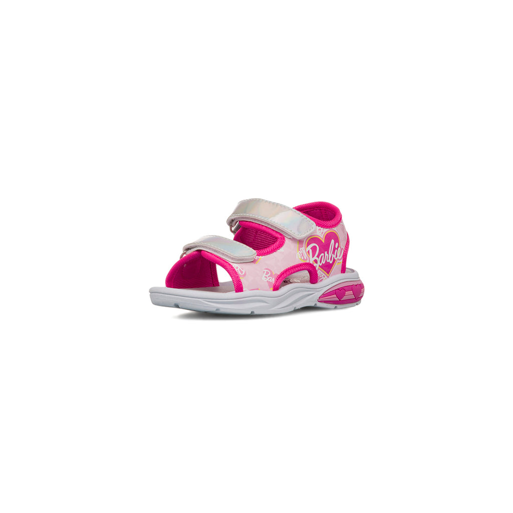 Sandali rosa con dettagli argento da Bambina e stampa Barbie