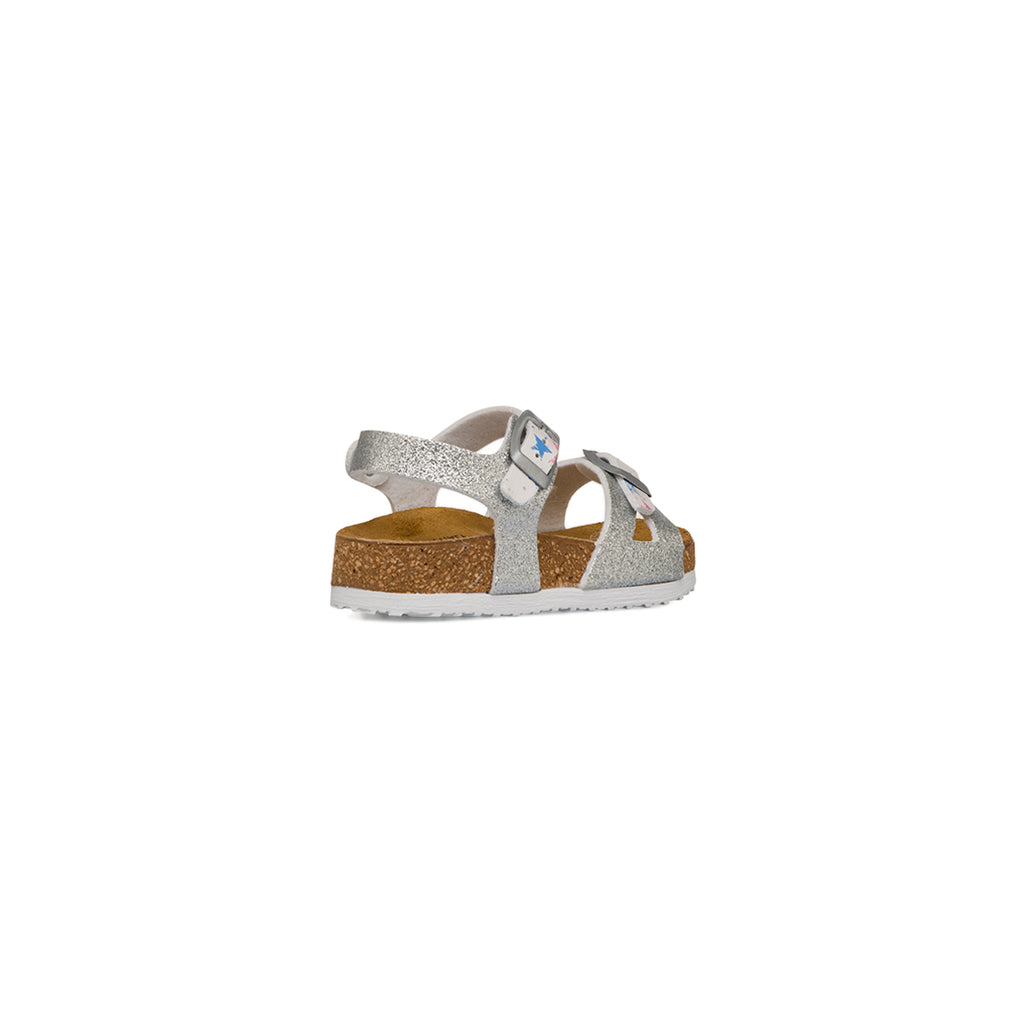 Sandali argento glitter da Bambina con stampa stelle Settenote