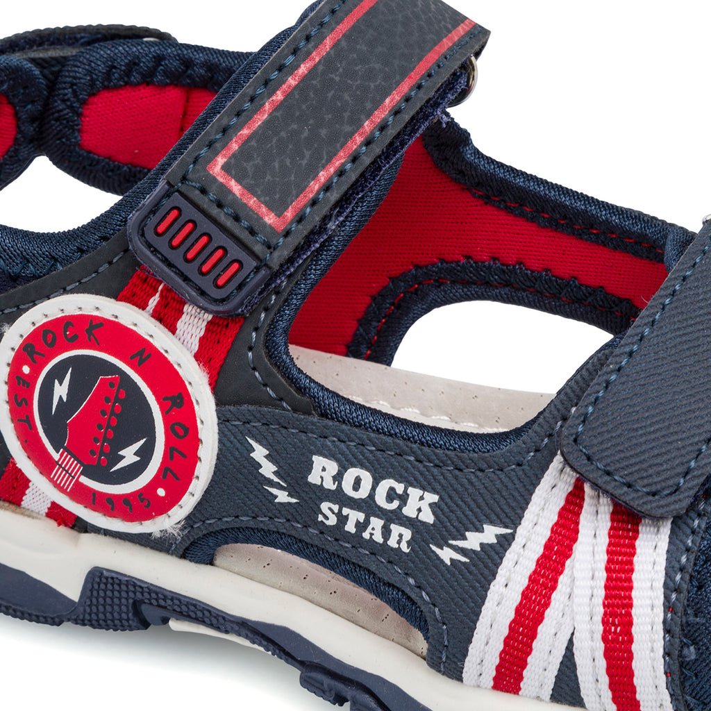 Sandali da bambino blu navy e rossi Birilli&Monelli
