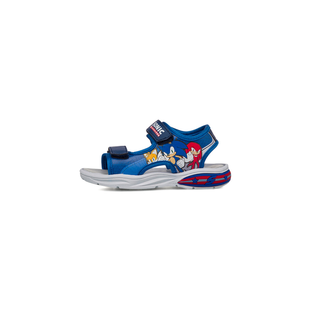 Sandali blu da Bambino con chiusura a strappo e stampa Sonic
