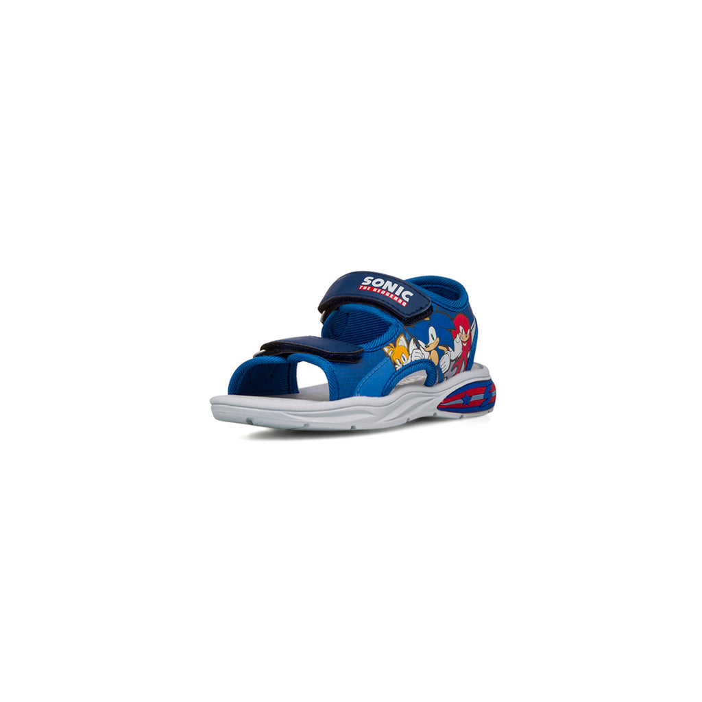 Sandali blu da Bambino con chiusura a strappo e stampa Sonic