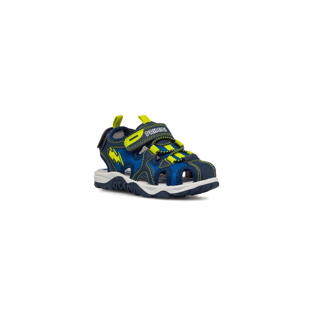 Sandali blu da Bambino chiusi con con dettagli fluo ed elastico Primigi