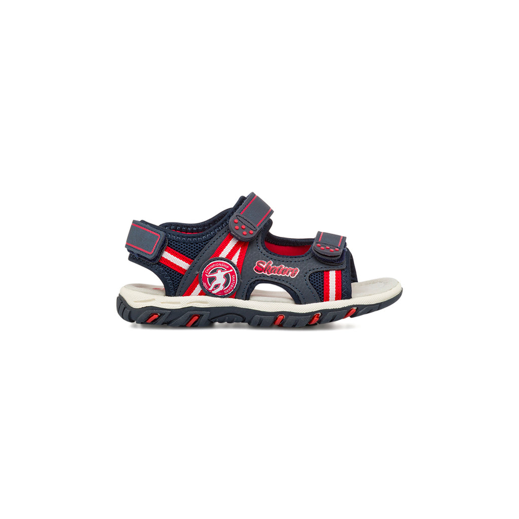 Sandali da Bambino Blu navy e rossi con sottopiede in Pelle Space Boy