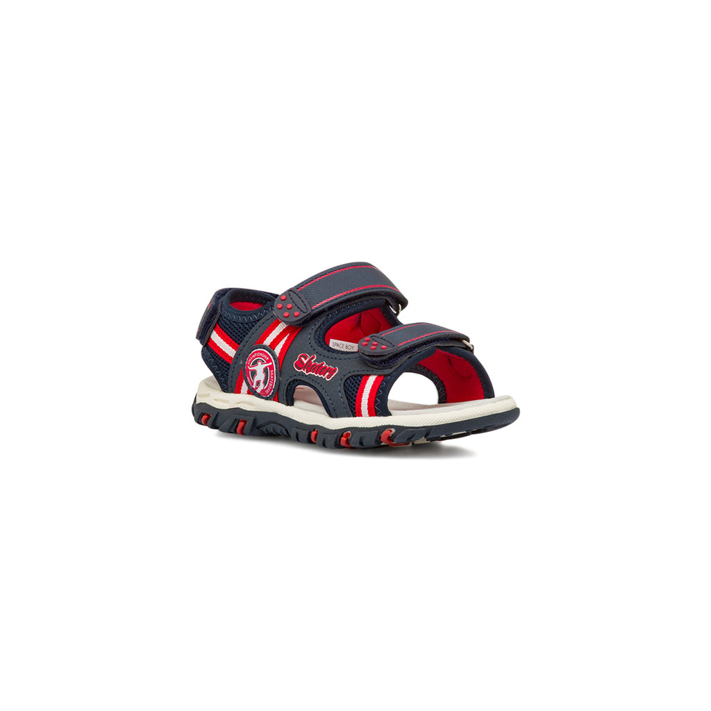 Sandali da Bambino Blu navy e rossi con sottopiede in Pelle Space Boy