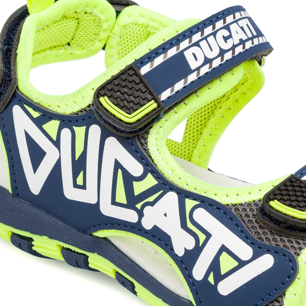 Sandali Blu da Bambino con doppio strappo e logo laterale Ducati