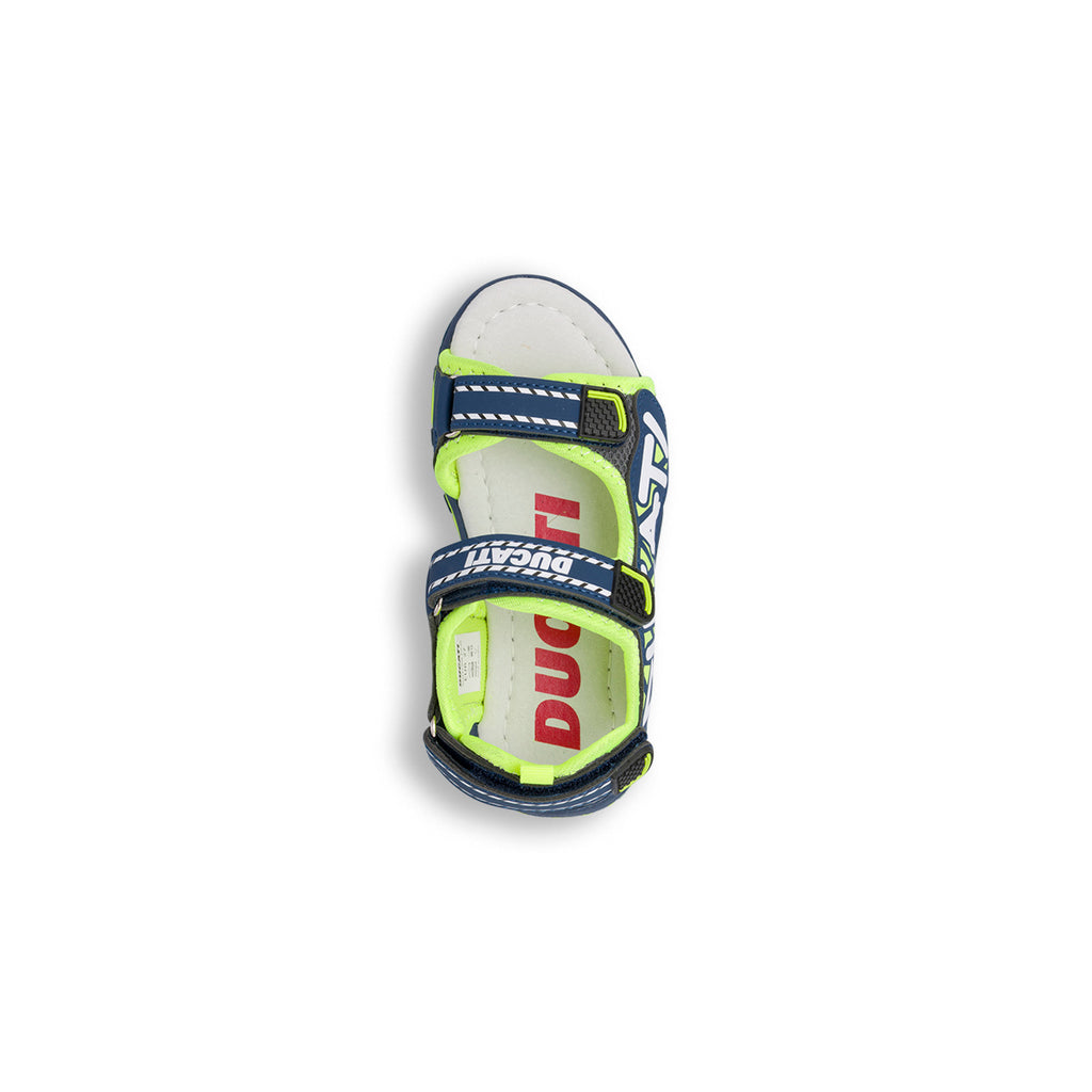 Sandali Blu da Bambino con doppio strappo e logo laterale Ducati