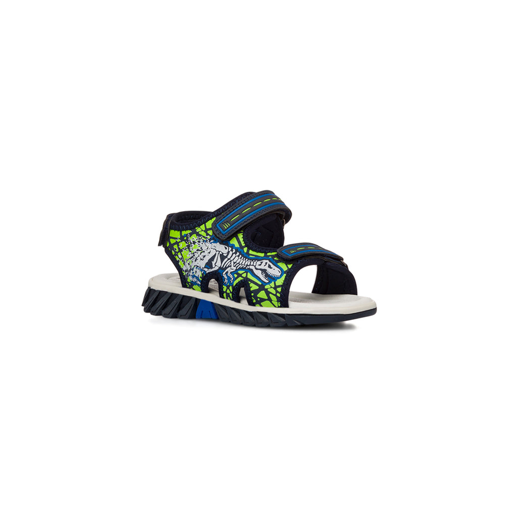 Sandali blu da Bambino con strappo e  stampa dinosauri Space Boy