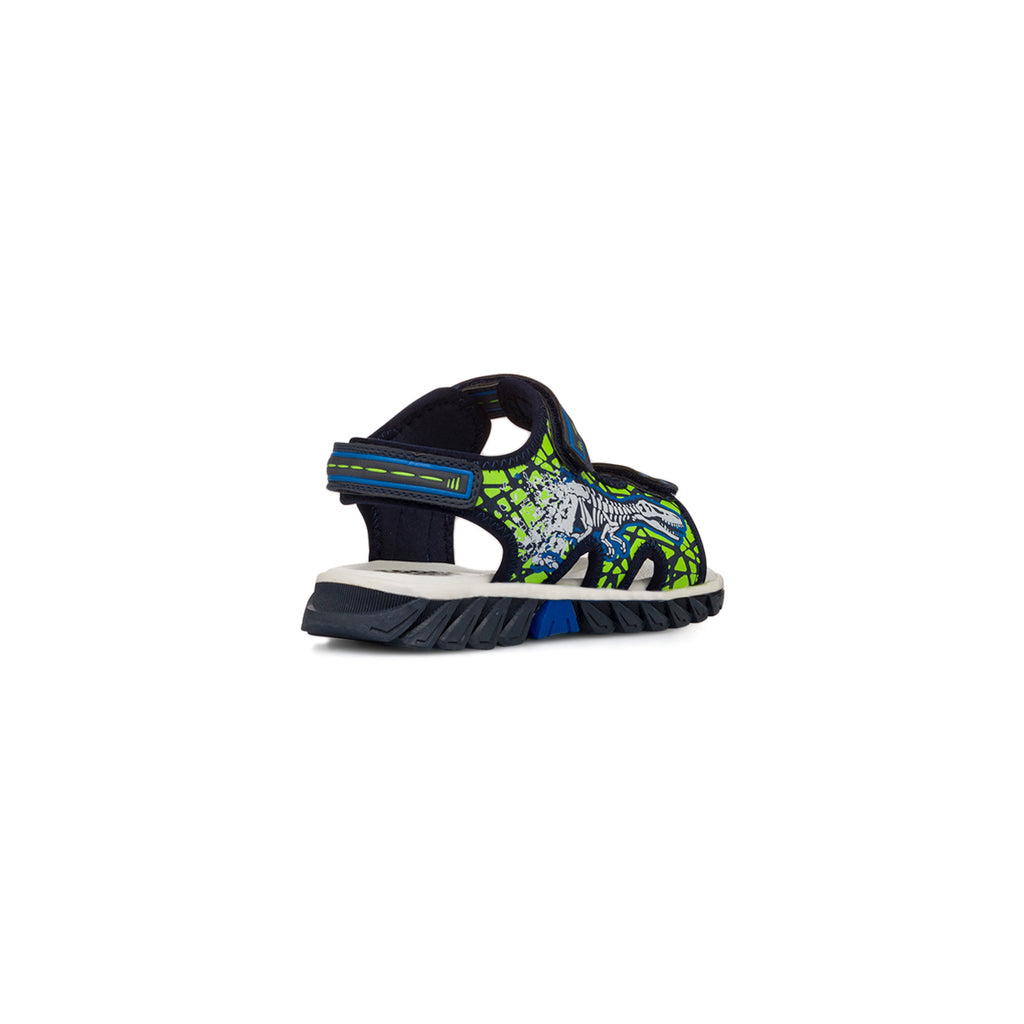 Sandali blu da Bambino con strappo e  stampa dinosauri Space Boy