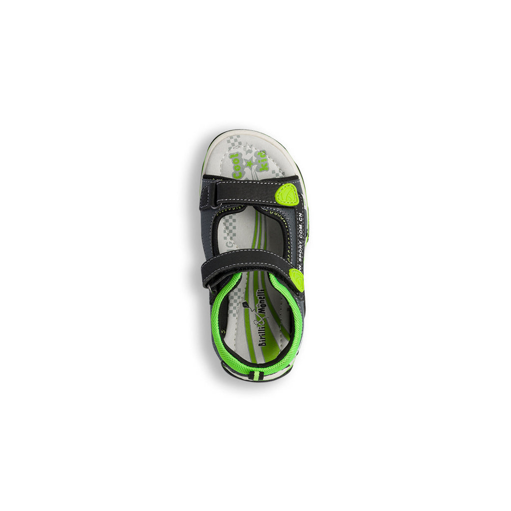 Sandali da ragazzo neri e verde fluo Space Boy