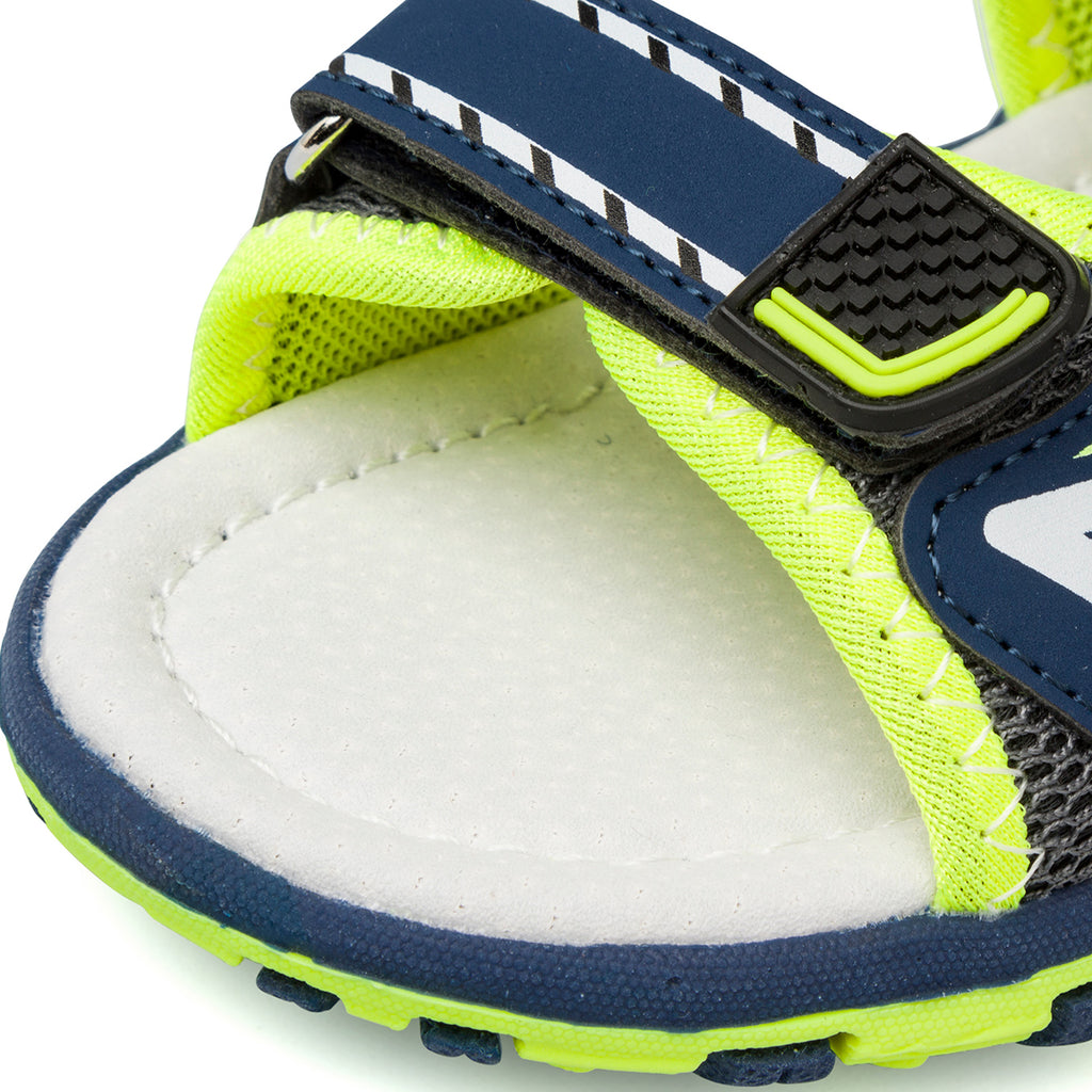 Sandali blu da Bambino con dettagli fluo e chiusura con strappo Ducati