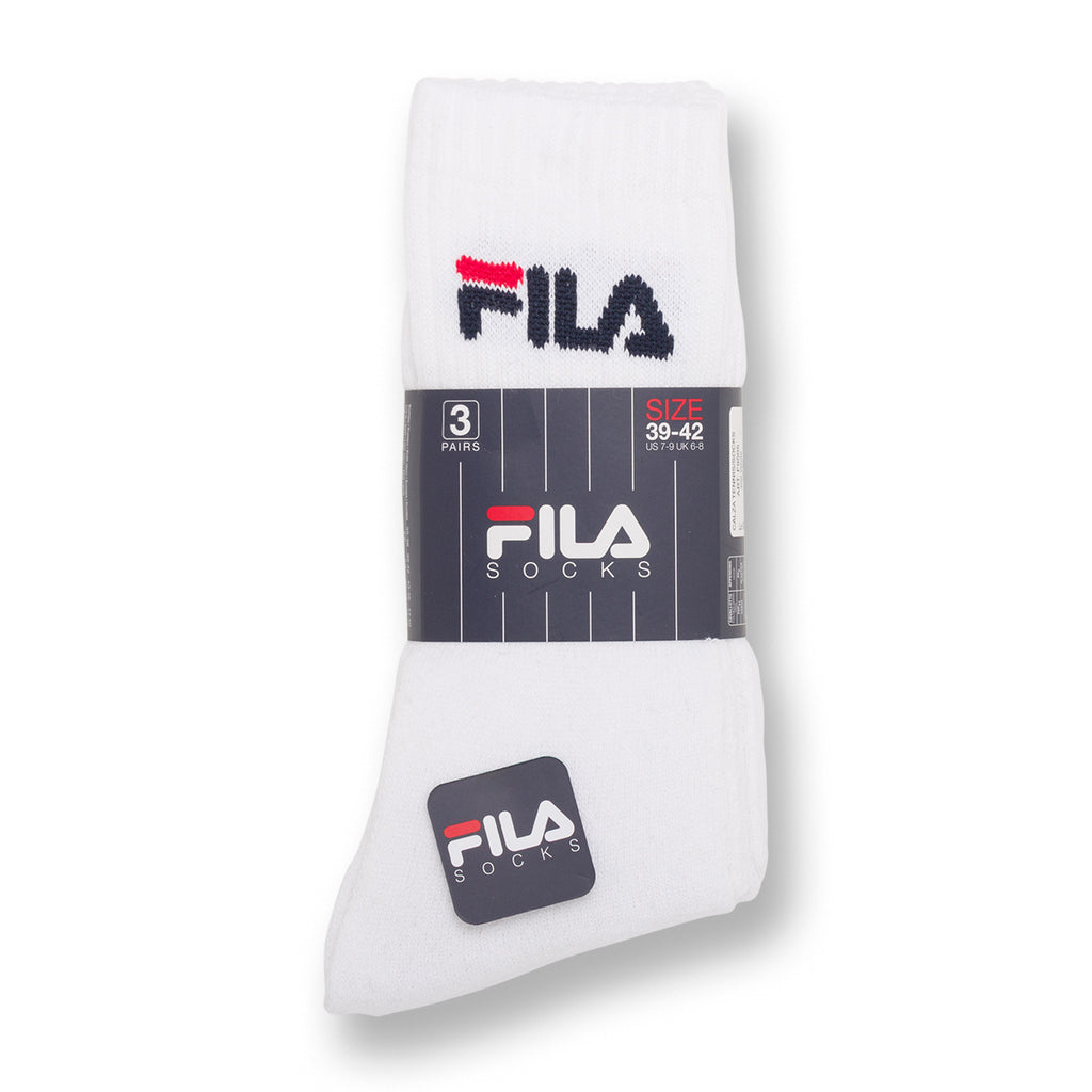 Calzini alti in Cotone bianchi 3 paia con logo Fila