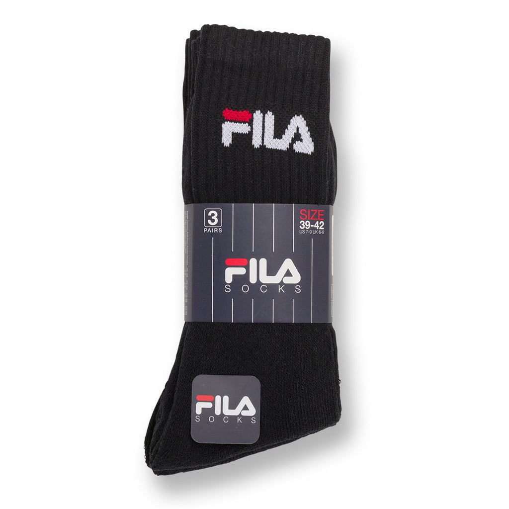 Calzini alti in Cotone neri 3 paia con logo Fila