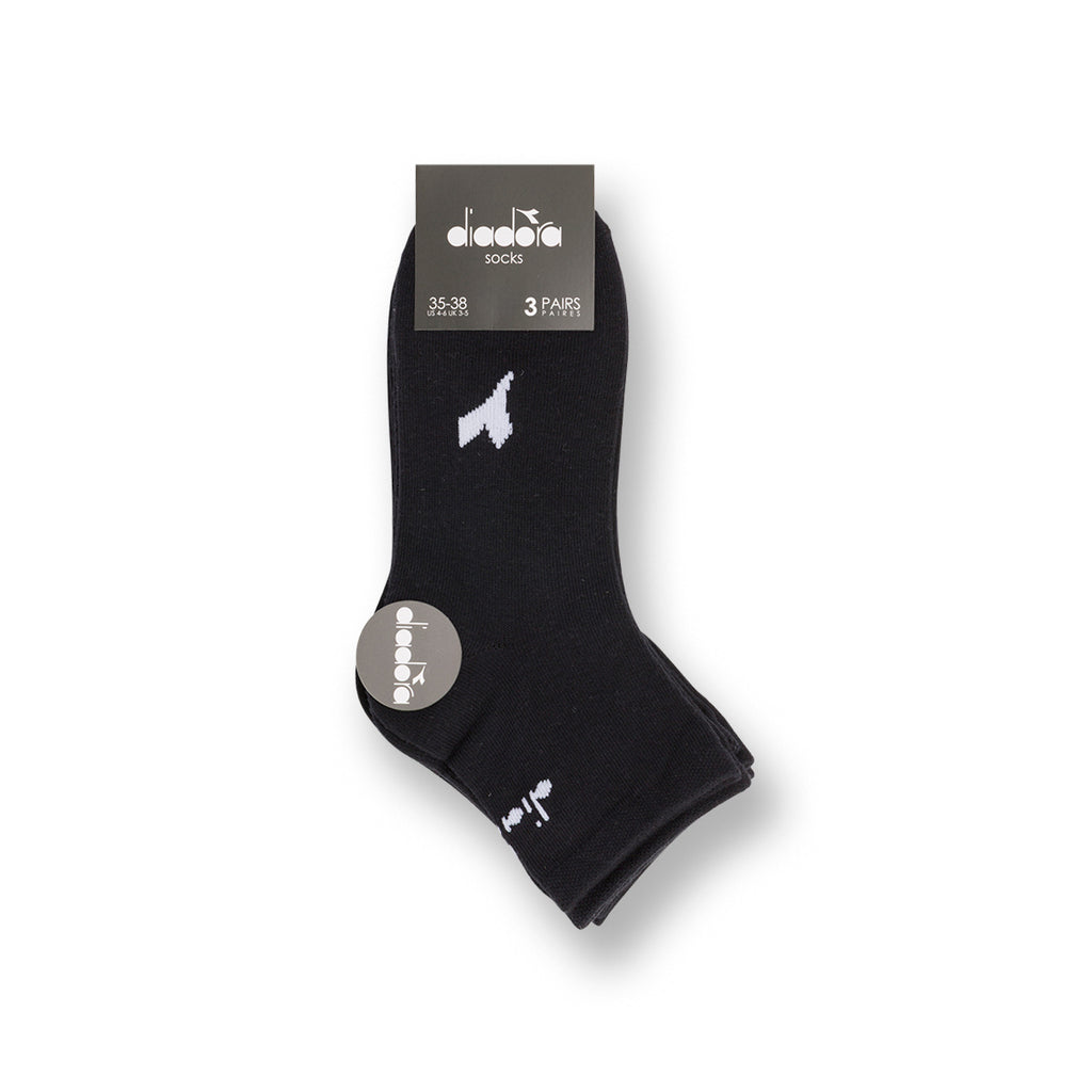 Calzini 3 paia neri in Cotone con logo Diadora