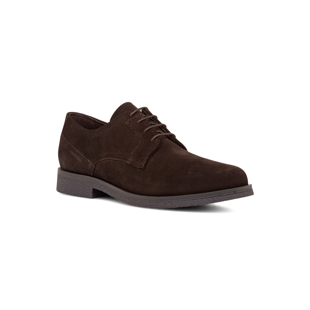 Stringate eleganti marroni derby da uomo in pelle scamosciata Geox