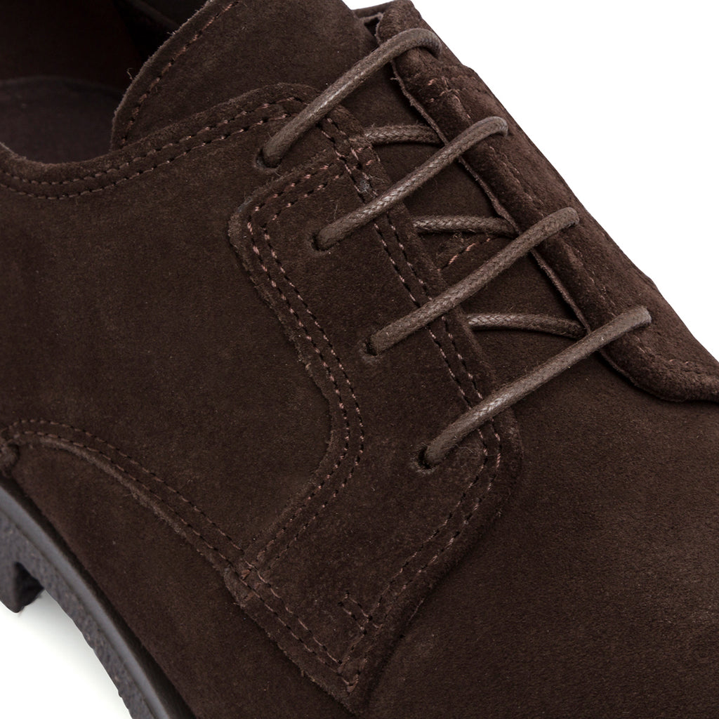 Stringate eleganti marroni derby da uomo in pelle scamosciata Geox