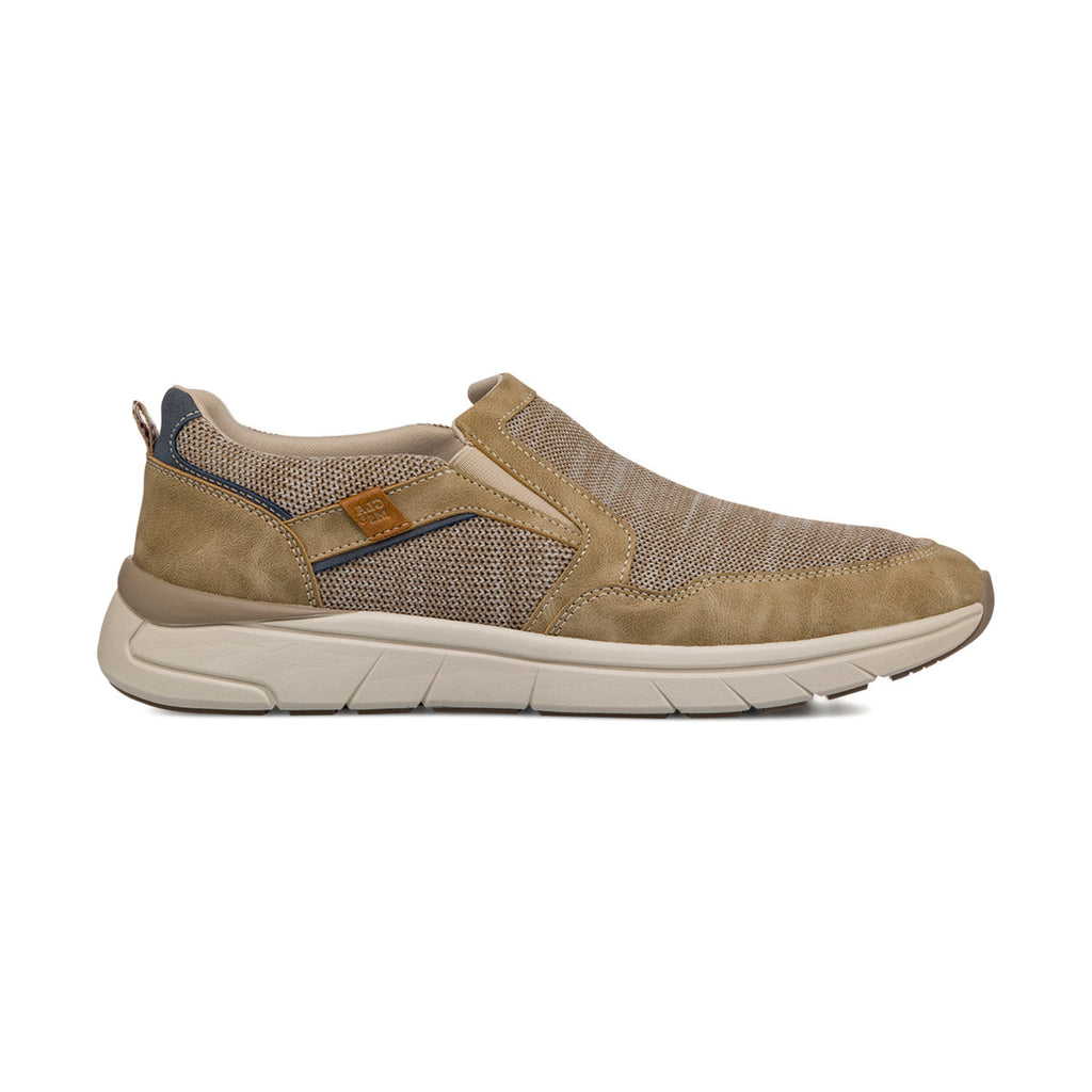 Scarpe slip-on uomo in tessuto beige traspirante con suola flessibile Glams