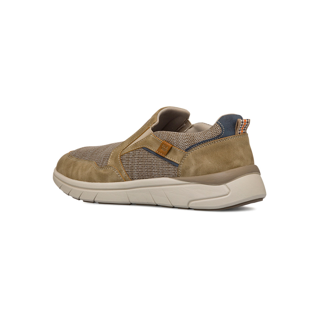 Scarpe slip-on uomo in tessuto beige traspirante con suola flessibile Glams