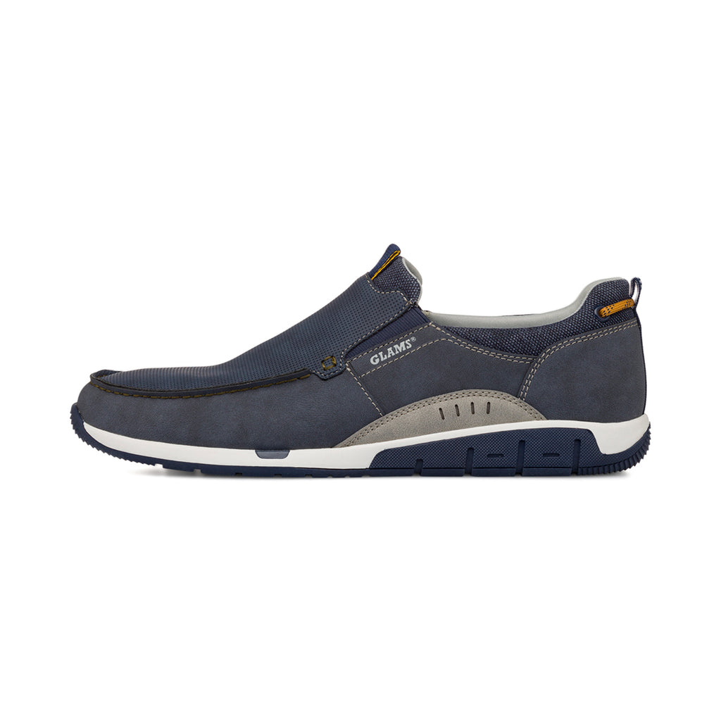 Scarpe Uomo in tessuto blu con dettagli grigi e suola flessibile Glams