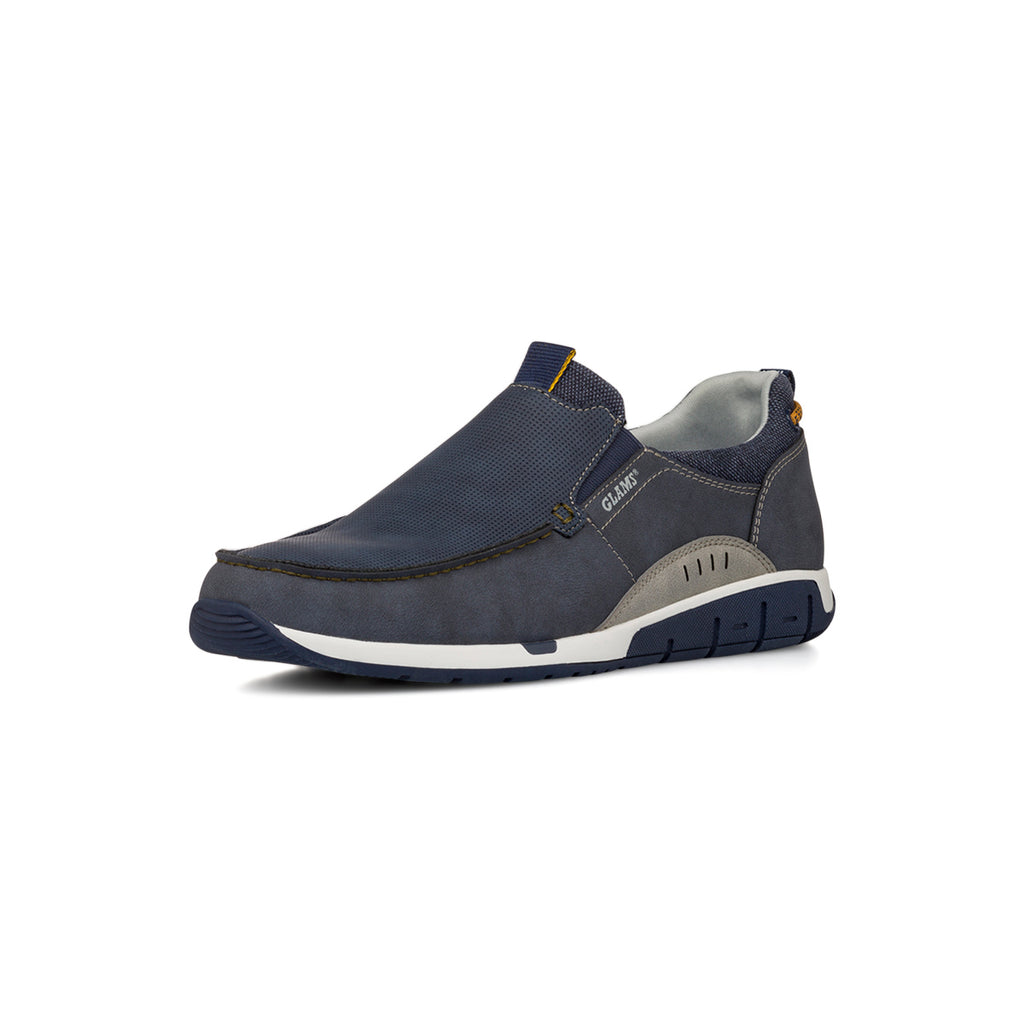 Scarpe Uomo in tessuto blu con dettagli grigi e suola flessibile Glams