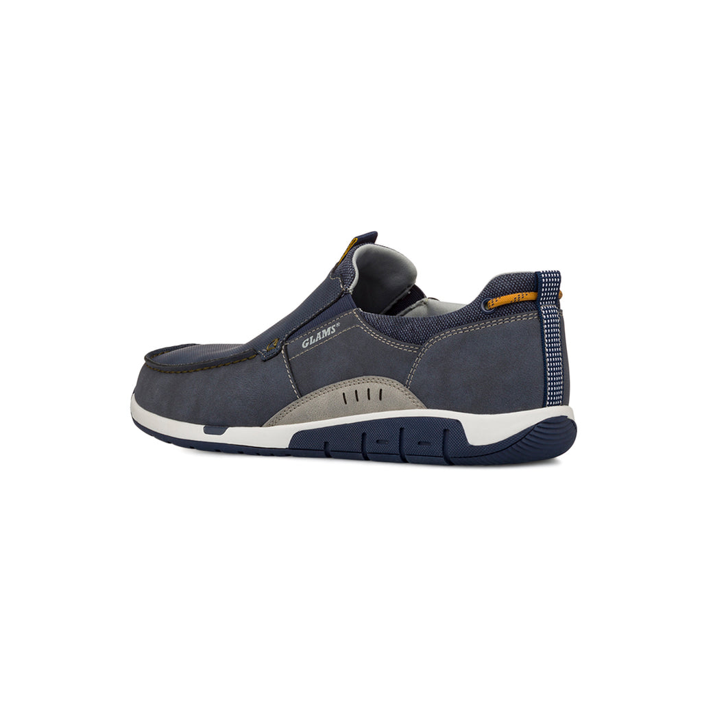 Scarpe Uomo in tessuto blu con dettagli grigi e suola flessibile Glams