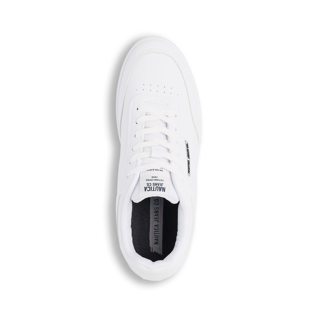 Sneakers bianche da uomo con logo a contrasto laterale Nautica Jeans Mercury