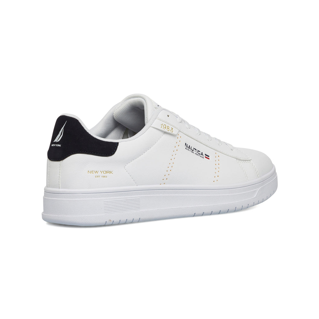 Sneakers bianche da uomo con dettagli traforati Nautica Jeans Russell